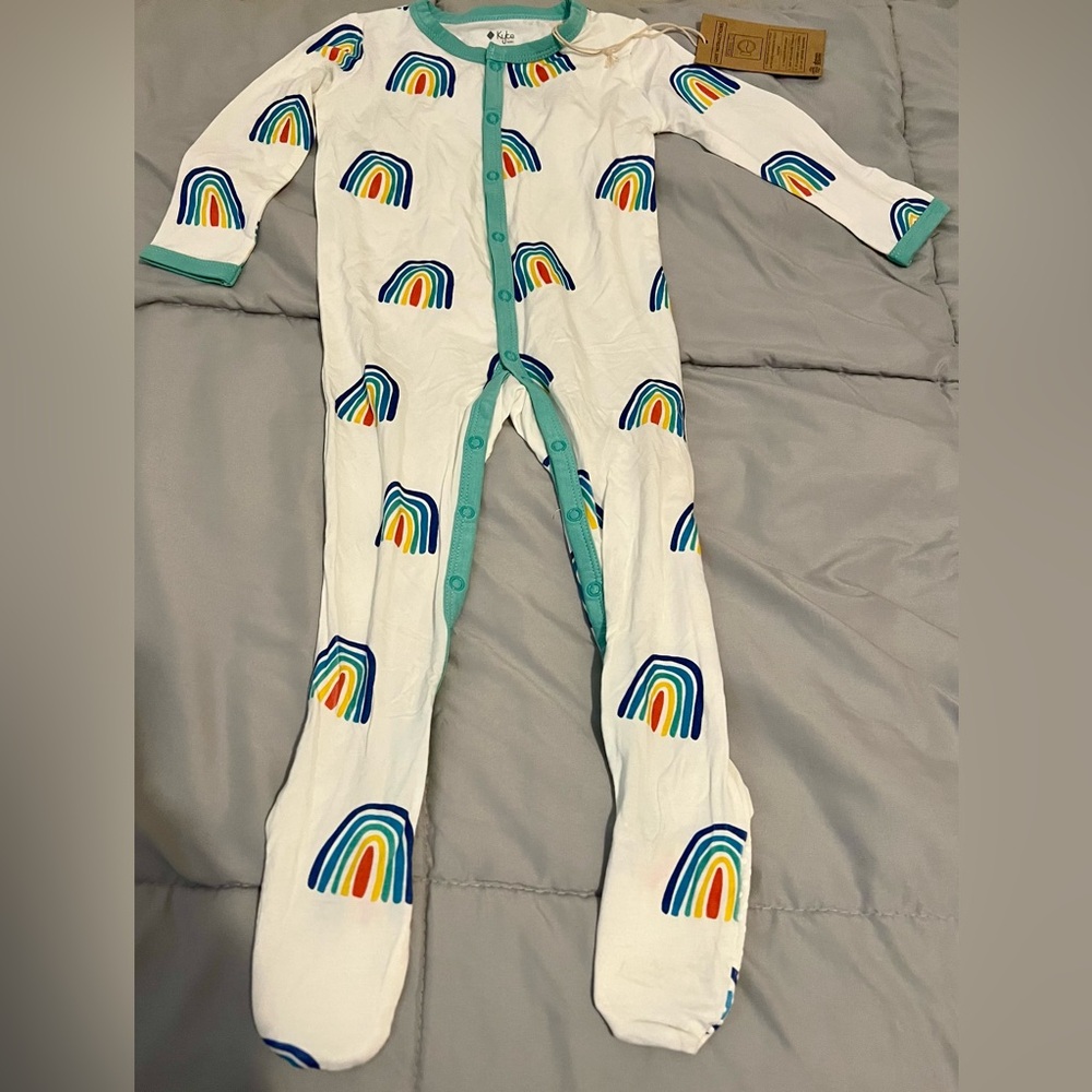 Kyte Baby Jade Rainbow snap footie 12-18 NWT